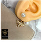 Gold plated Earrings with Pearl and Zirkonia Stones