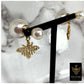 Gold plated Earrings with Pearl and Zirkonia Stones