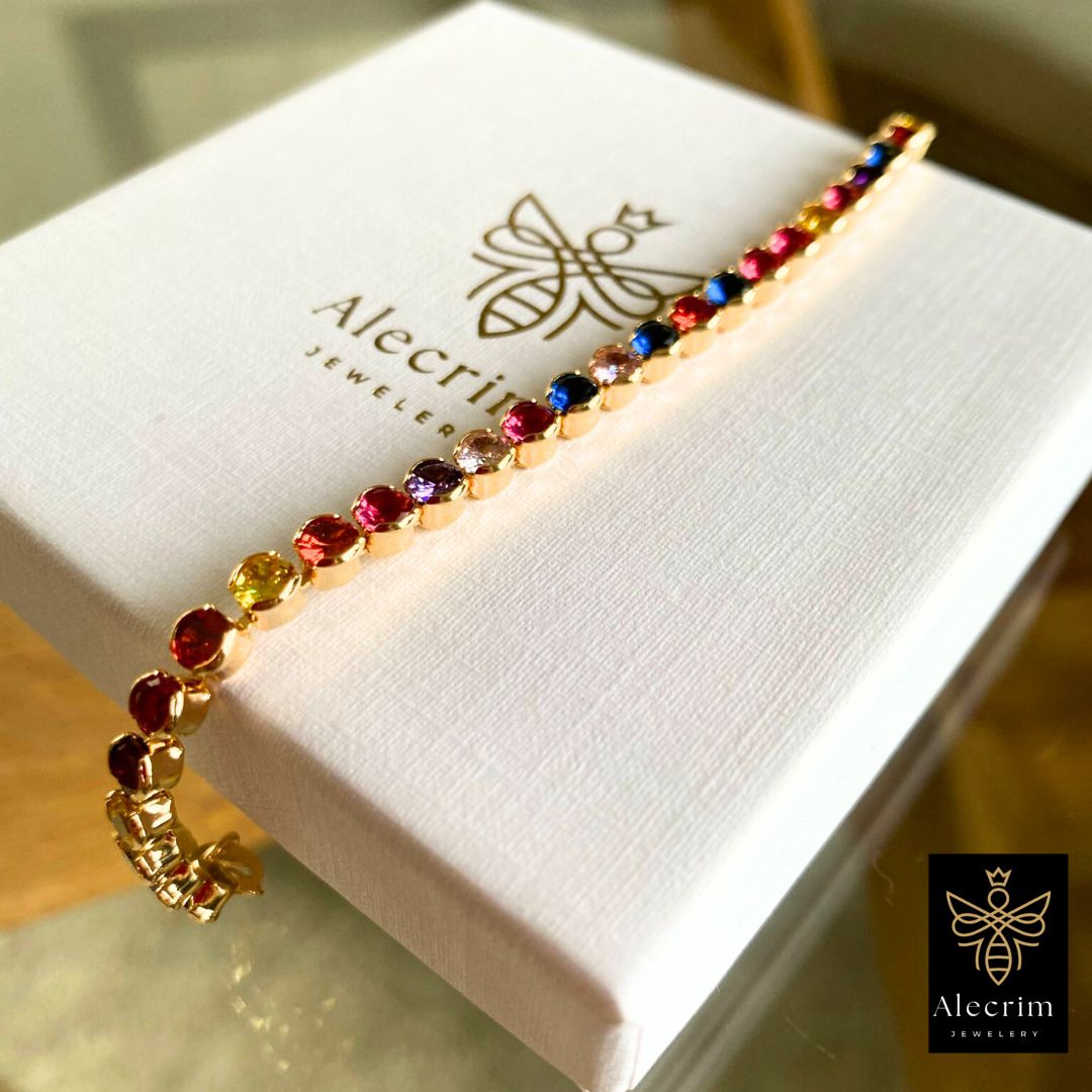 Neu Damen 18k vergoldet Bunt bracelet, armband Luxus jewellery