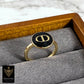 Antik gold ring, Vergoldet Black Ring