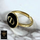 Antik gold ring, Vergoldet Black Ring