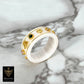 Woman White Icons Ring Size 7