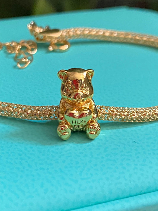 Gold plated Piggy ( Hug Me) Bead für pandora