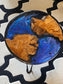 Handcrafted Epoxy Resin Side Table with Natural Olive Wood