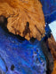 Handcrafted Epoxy Resin Side Table with Natural Olive Wood