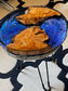 Handcrafted Epoxy Resin Side Table with Natural Olive Wood