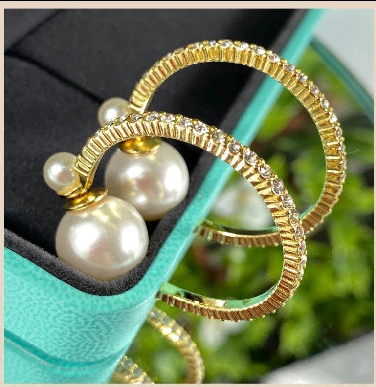 Women's 18K Gold-Plated Pearl Earrings – Elegant & Chic Jewelry for Special Occasions