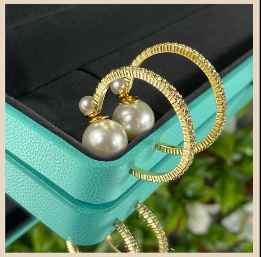 Women's 18K Gold-Plated Pearl Earrings – Elegant & Chic Jewelry for Special Occasions