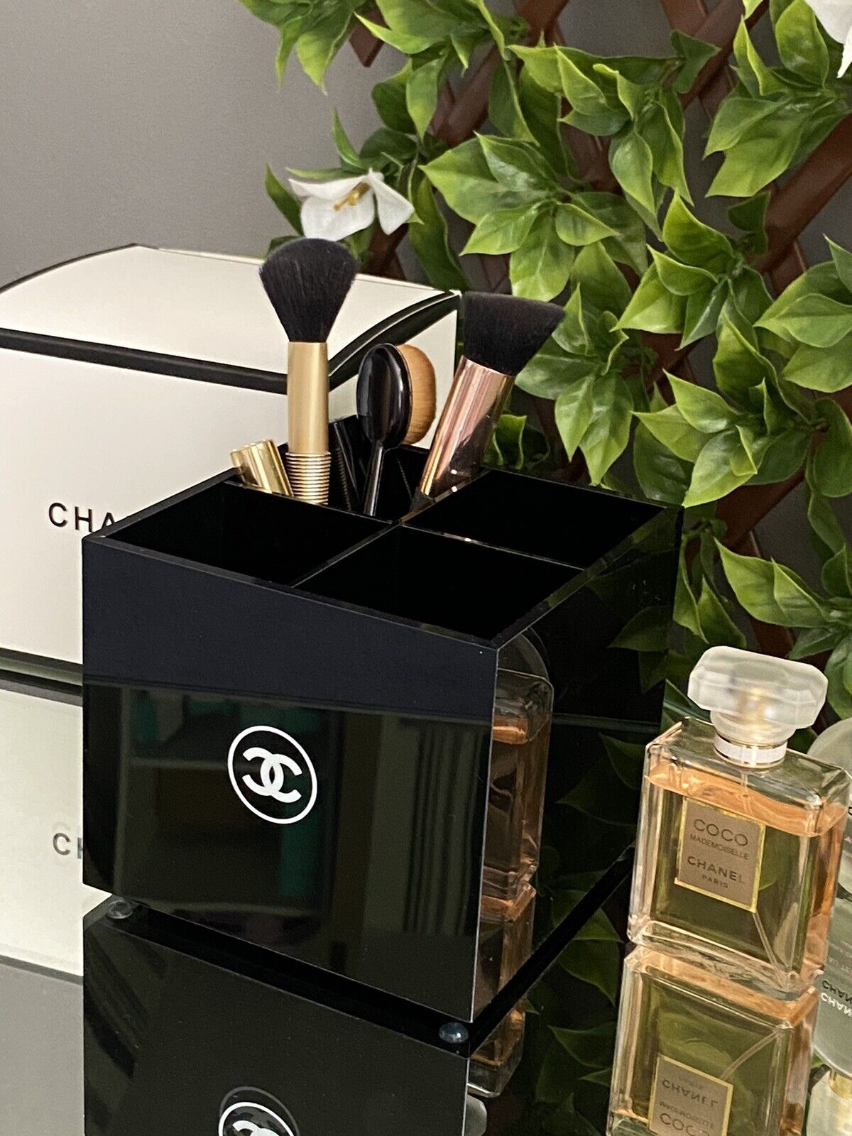 Chanel Makeup Organizer, Cosmetic Storage Case, Nail Polish case, Desktop  Holder
