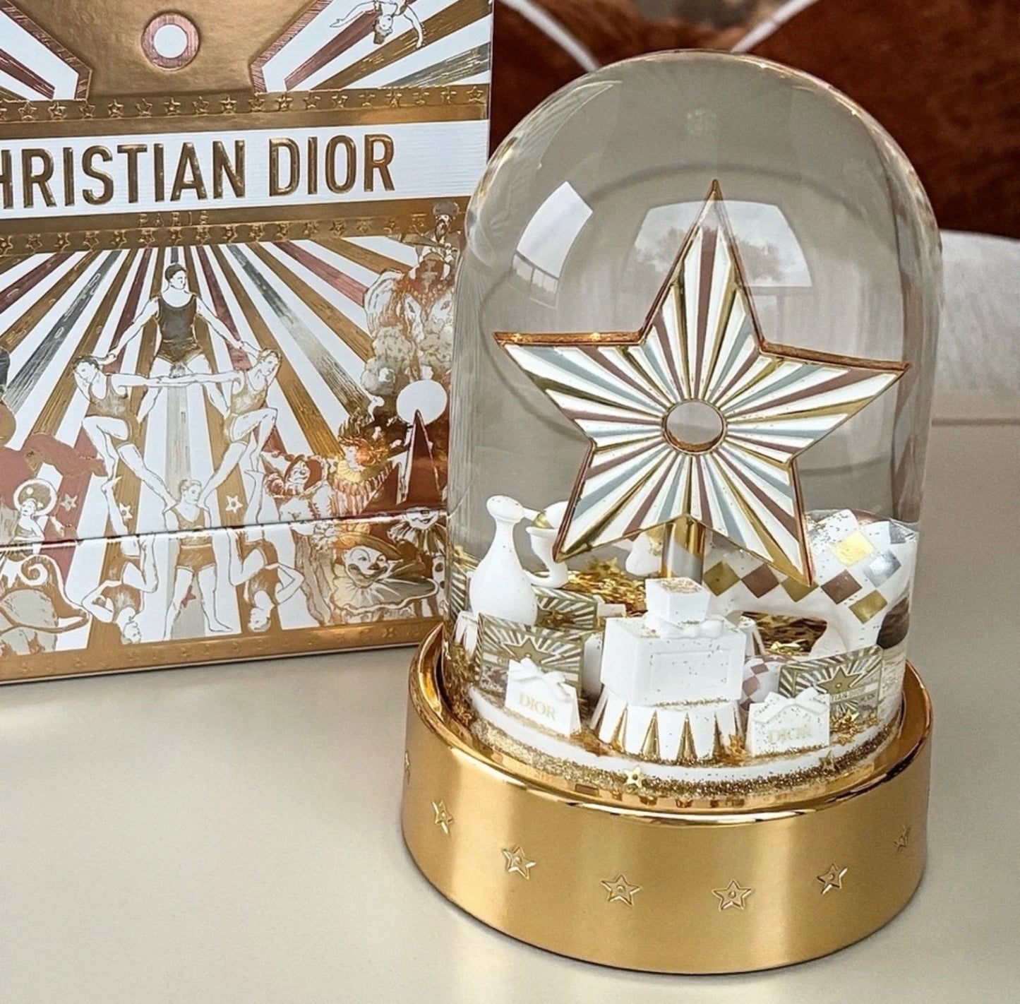 Dior Holidays Gold Elephant Detail Snow Globe