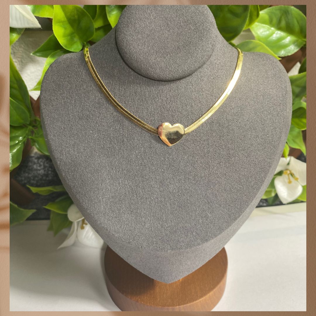 Women's Necklace – 18K Gold-Plated Choker (37 cm)