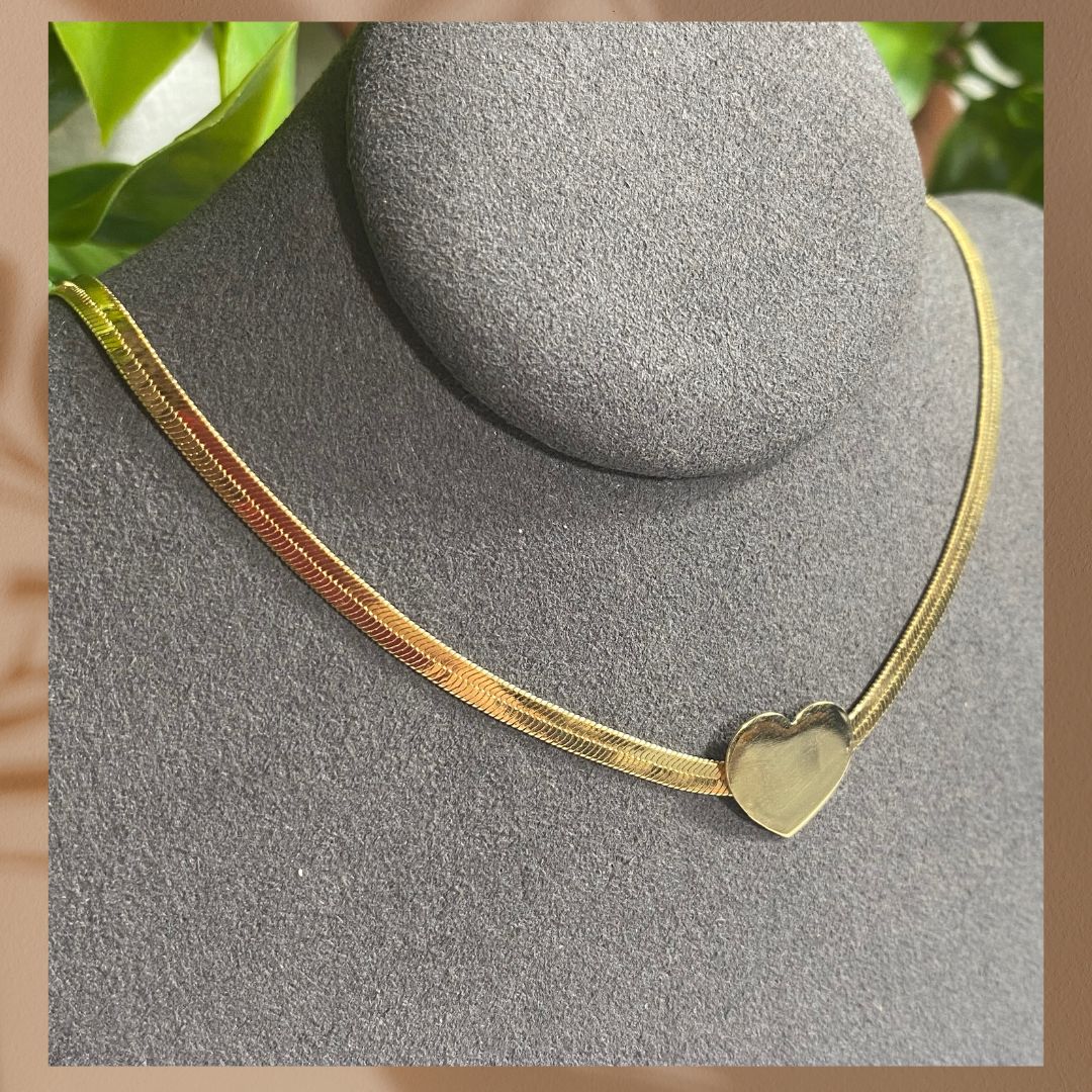 Women's Necklace – 18K Gold-Plated Choker (37 cm)