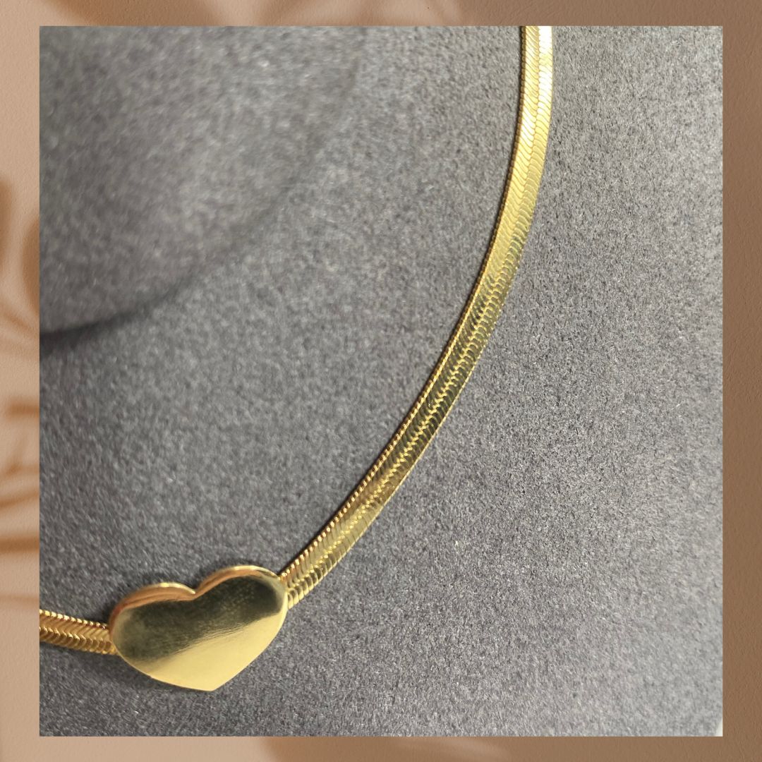 Women's Necklace – 18K Gold-Plated Choker (37 cm)