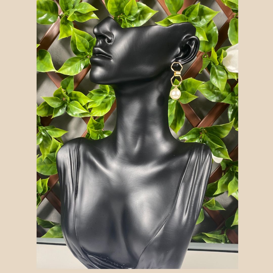 Damen Perle Ohrring in 18 Karat Gold Vergoldet, schick Occasion