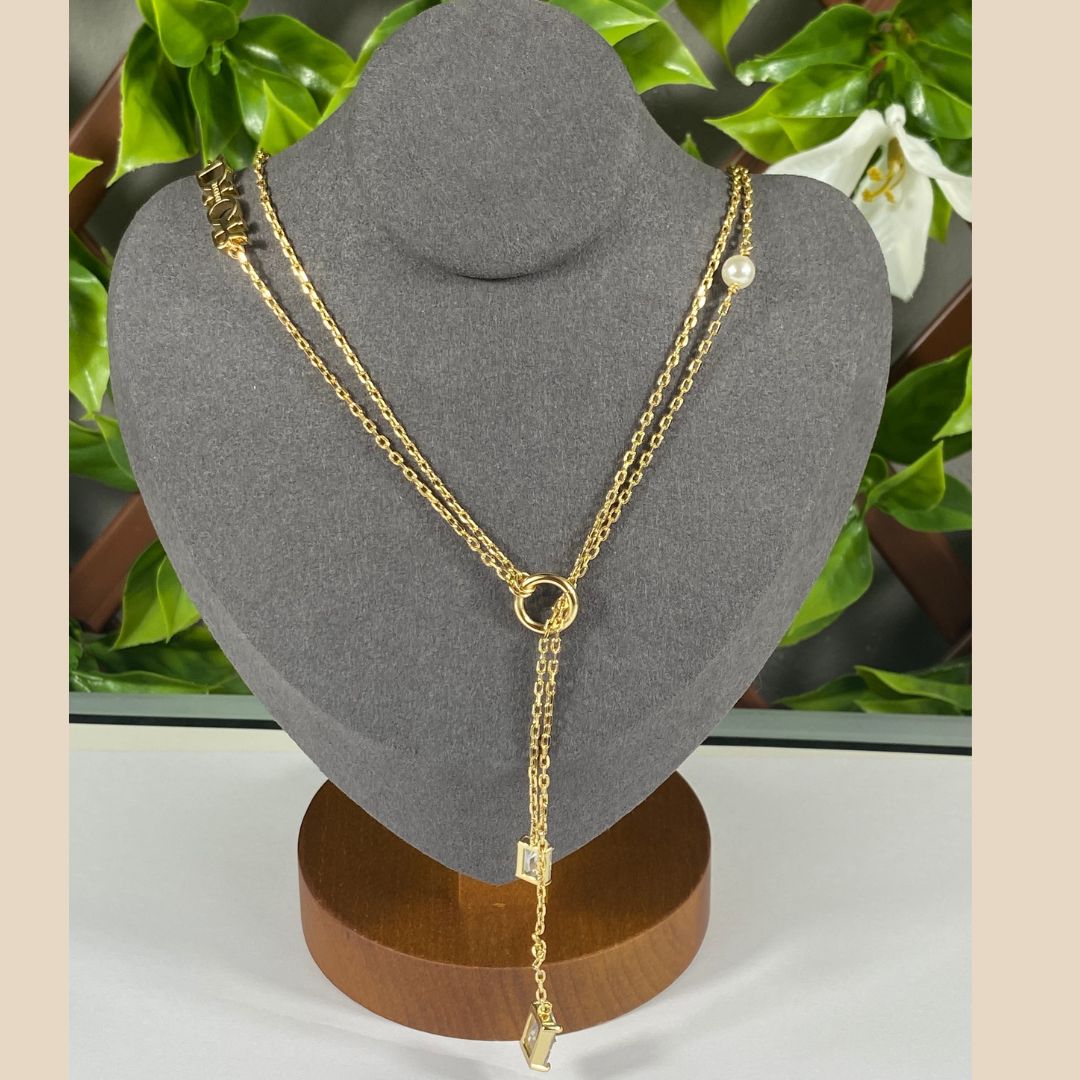 Damenkette Gold vergoldete Halskette 24cm, Special Occasion jewellery