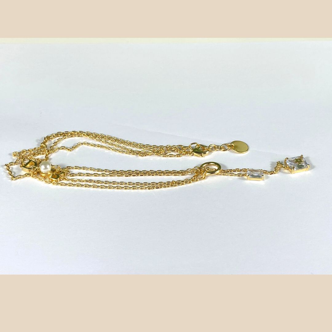 Damenkette Gold vergoldete Halskette 24cm, Special Occasion jewellery