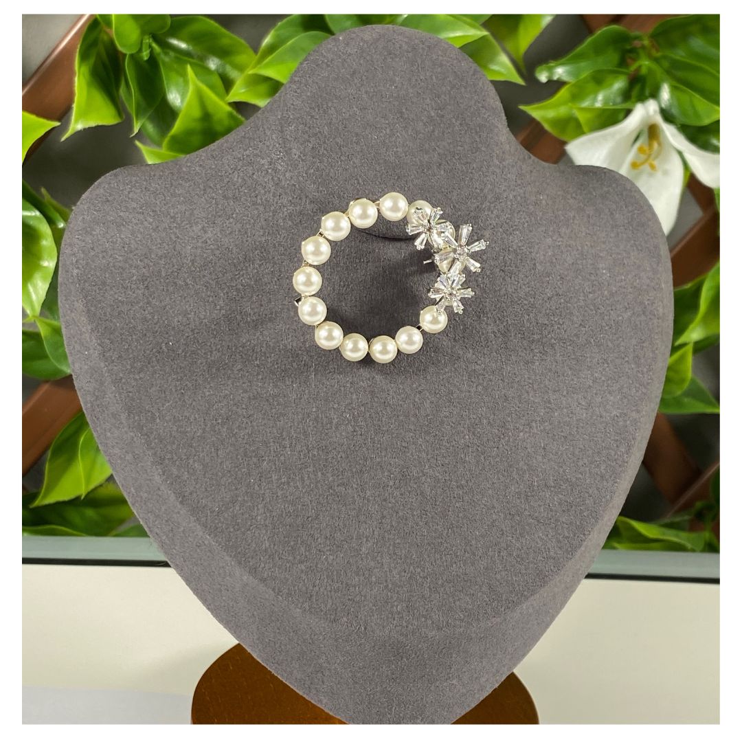 Damen Silberne perle Brosche Special Occasion Jewelery