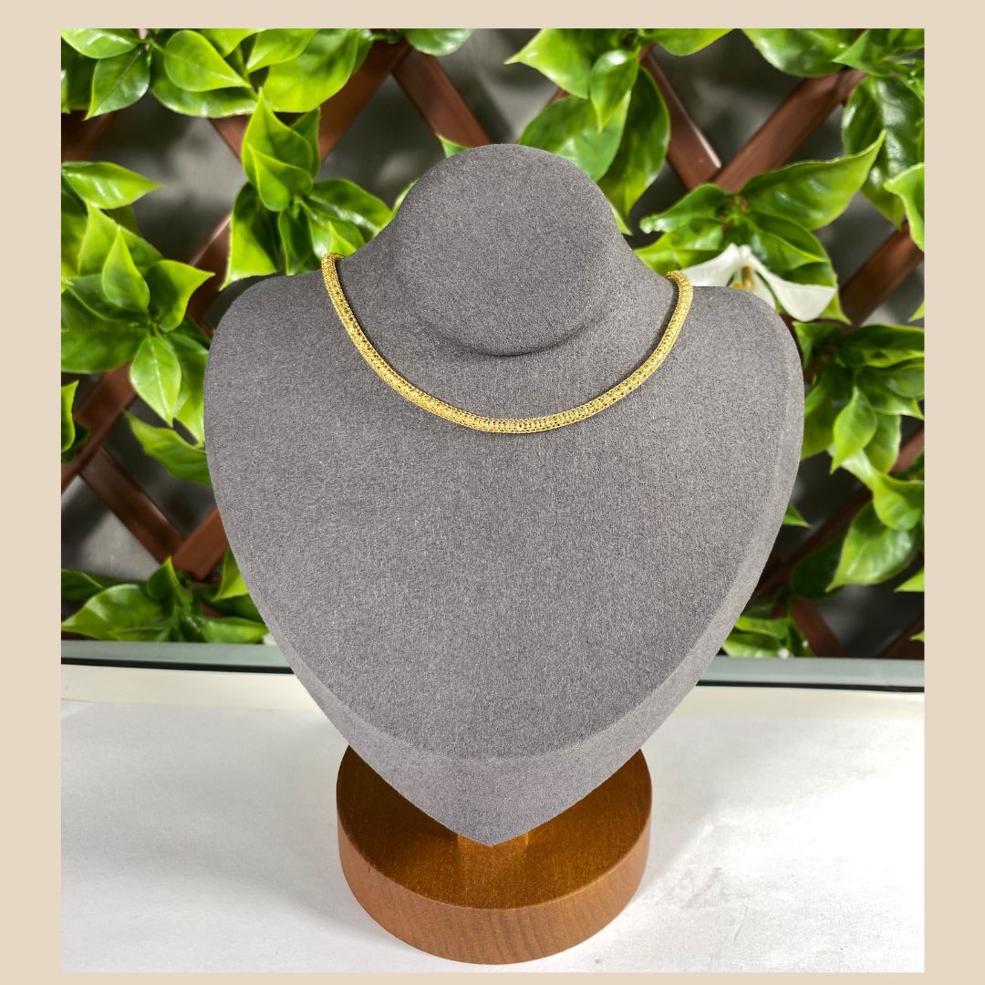 Damenkette mit 18 Karat vergoldete Halskette Necklace 40 cm