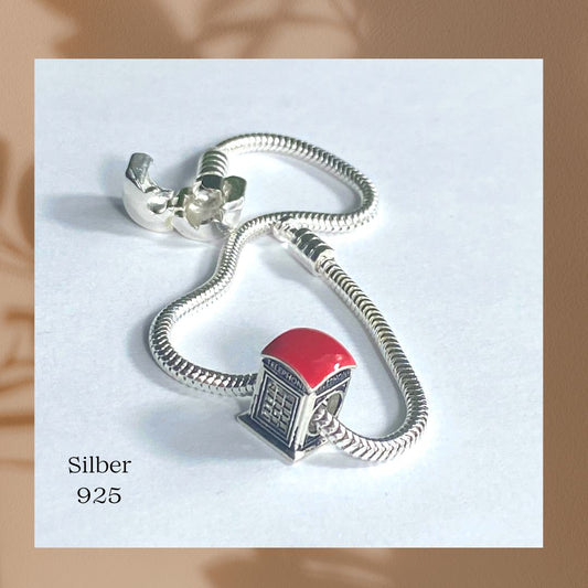 928 Silber Telefonzelle, London Charm aus Sterlingsilber ( nur die CHARM )