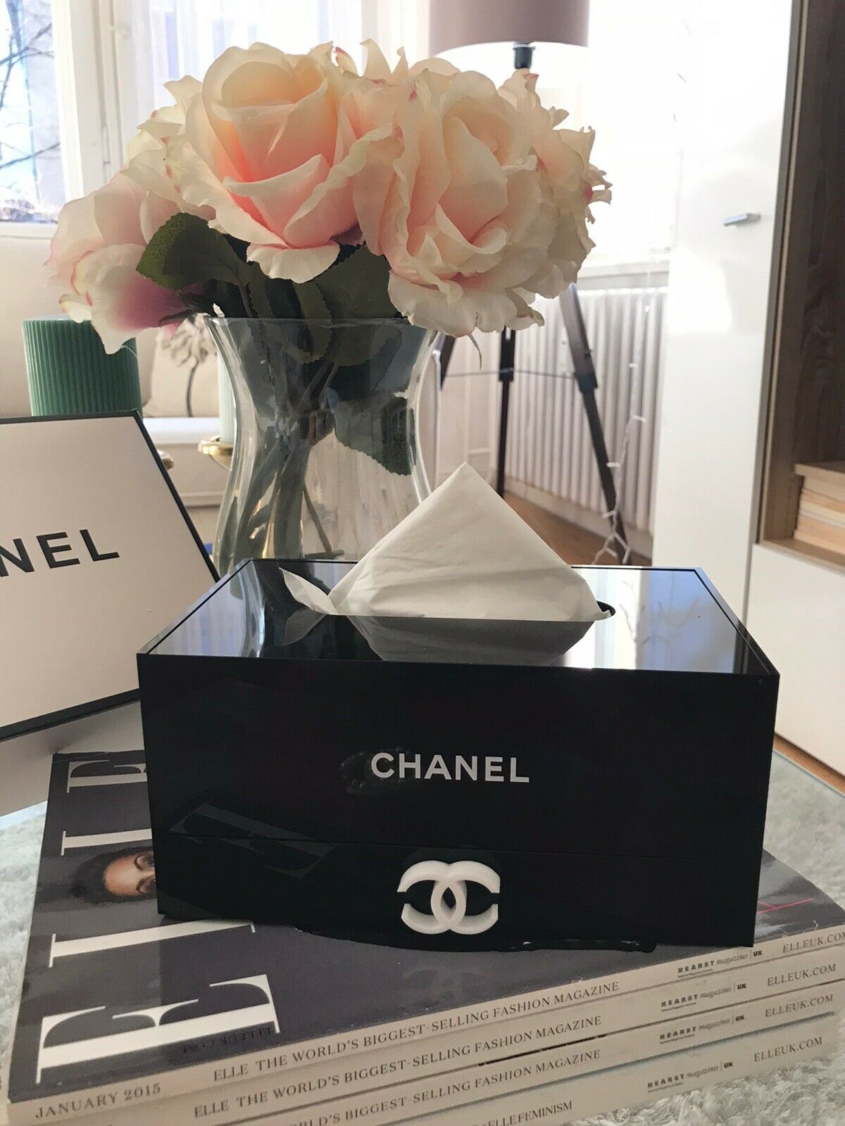 Chanel@ make up organizer acryl Taschentuchhalter, Jewellery Box Vip gift