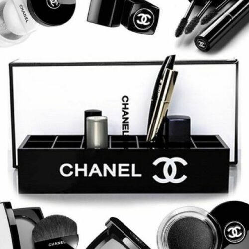 CHANEL MAKEUP HOLDER VIP Gift Organizer Brush Lipstick Display Case Acrylic  Box